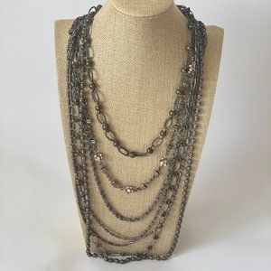 Metal chain layered necklace